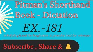 Shorthand Dictation Ex 181 from Pitman Shorthand Book jkssb highcourt ssc parlimentaryreporter [upl. by Naylor]