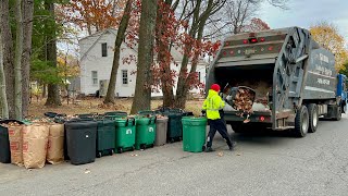 EX Pawtucket DPW Garbage Truck VS Manual Bin Piles [upl. by Houston]