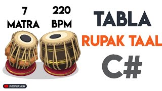 Rupak Taal Tabla Loop With Tanpura  C  220 Bpm  muzzico [upl. by Arabeila]