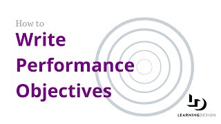 How to Write Performance Objectives [upl. by Guildroy]