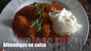 Receta Albondigas en salsa [upl. by Amalea]