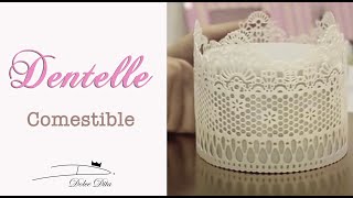 🎂 DENTELLE ALIMENTAIRE COMESTIBLE Comment la Préparer et Utiliser pour Décorer un Gâteau CAKE DESIGN [upl. by Annis]