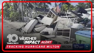 Crews working to clear debris on Anna Maria Island ahead of Milton [upl. by Nohsav519]