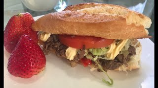 Easy Philly Cheesesteak Sandwich yummycooking [upl. by Erodroeht484]