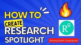 How to create research spotlight in researchgate [upl. by Marquet]