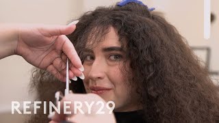 Trying Bangs on My Curly 3B Hair For the First Time  Hair Me Out  Refinery29 [upl. by Pihc571]