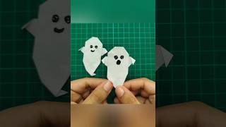 Origami Ghost 👻 Making Tutorial step by step for kidsArasEasyArthalloween diy papercraft craft [upl. by Froma279]