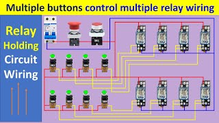 Relay Holding Circuit Wiring  StepbyStep Control Panel Wiring diagram  Electricalgenius [upl. by Eidur]