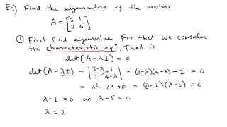 Find Eigenvalues and Eigenvectors of a 2x2 Matrix [upl. by Ferdinande]