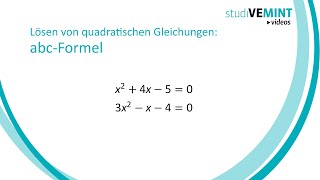 Lösen von quadratischen Gleichungen abcFormel [upl. by Dronski]