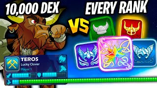 10000 Dex Teros vs EVERY Rank in Brawlhalla [upl. by Brause]