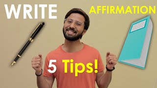 How To Write AFFIRMATIONS In Hindi  Affirmation kaise likhe   5 Tips For Affirmation Writing [upl. by Ishmael]