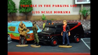 Trouble in the parking lot 135 scale retro tv diorama [upl. by Hurwit]