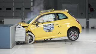 2012 Fiat 500 moderate overlap IIHS crash test [upl. by Levania202]