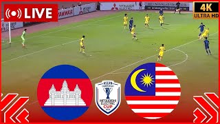 Live Cambodia vs Malaysia  AFF Mitsubishi Electric Cup 2024  Football Live Game PES 21 Simulation [upl. by Holtorf]