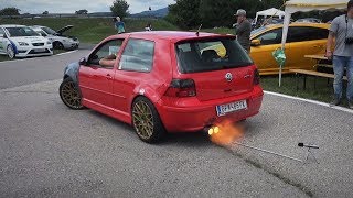 VW Golf MK4 GTI 18T  LOUD ANTILAG Sound amp Flames [upl. by Zipnick]