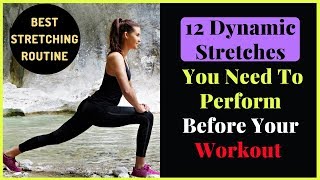 12 Dynamic Stretching Exercises To Be Done Before Workout  Complete Tutorial [upl. by Elyc]