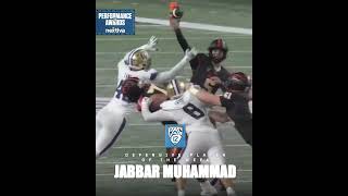 Washington’s Jabbar Muhammad earns Pac12 Defensive Player of the Week award presented by Nextiva [upl. by Remled]