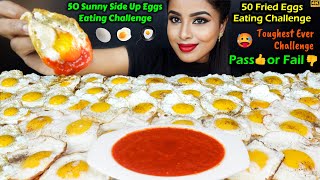 50 Sunny Side Up Eggs Eating  50 Egg Omelette Food ASMR Eating Mukbang Sounds Challenge Video [upl. by Matthews]