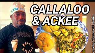 how to cook callaloo and Ackee [upl. by Neltiac]