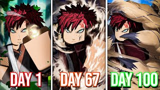 Spending 100 Days as GAARA in Shindo Life  Roblox [upl. by Malha]