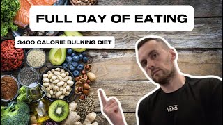 Full Day Of Eating  3400 Calorie Bulking Diet [upl. by Kamerman222]