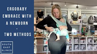 How to use Ergobaby Embrace with a Newborn  new baby  IMPROVED VIDEO [upl. by Aicemat]