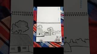 Village art easily drawing easydrawing art drawingideas sketch shorts [upl. by Laurinda]