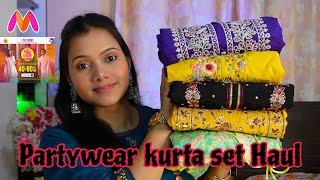 💕Myntra partywear kurta set Haul💕Myntra Holi sale Haul💕HoliFestive kurta set Haul💕Myntra Haul💕 [upl. by Esiahc]