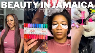 2024 BEAUTY MAINTENANCE IN JAMAICAvlog lashes nails hair sew in  dye food and more [upl. by Vasti]