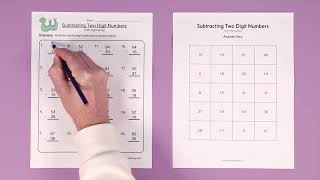 Double Digit Subtraction With Regrouping Worksheet [upl. by Buller]