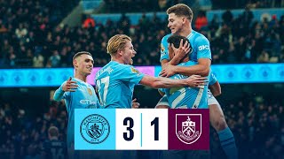 HIGHLIGHTS ALVAREZ HITS DOUBLE AS CITY GO SECOND  Man City 31 Burnley  Premier League [upl. by Anirpas]