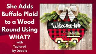 Buffalo Plaid Crafts  DIY wood Crafts  Mod Podge Craft  Door Hanger DIY  Truck Craft  DIY Decor [upl. by Cela]