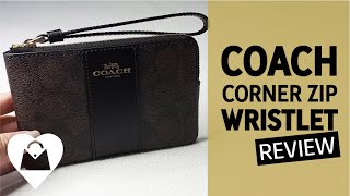 Coach Double Corner Zip Wristlet Review💜 What Fits  Whats in my purse [upl. by Takara]