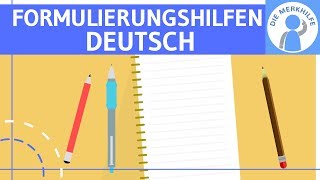 Formulierungshilfen für Texte  Überleitungen amp Satzanfänge  Sprache in Texten verbessern Beispiel [upl. by Trebbor]