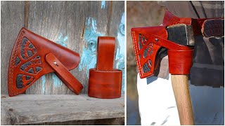 How To Make A Tooled Leather Axe Sheath amp Belt Loop Part 1 Main Sheath [upl. by Borman985]