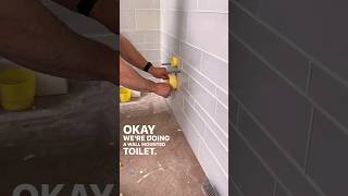 🚽Installing wall mounted toilet part 1 plumbing re plumb work [upl. by Stearns]