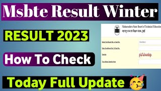 Msbte Diploma Winter Result 2024  Msbte Result Winter 🥳 2024 [upl. by Arelc]