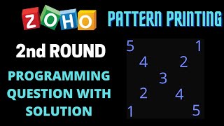 Zoho 2nd Round Programming Questions with Solution  Pattern Printing  BiNaRiEs [upl. by Euqinwahs]