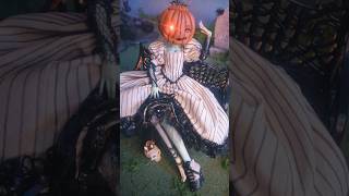 5 weeks in 30secs ⏰ ooak dolls repaint sewing monsterhigh pumpkinhead [upl. by Nwhas]