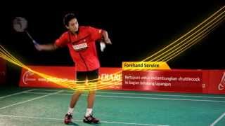 Tutorial bermain Bulutangkis  Forehand Service [upl. by Nahtad]