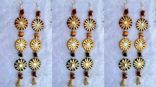 Diy Easy Wall Hanging Toran With Woolen And Old BanglesWall Hanging Toran Making craft diy new [upl. by Enigroeg979]