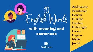 10 English words with meaning and sentences  Cultiwords [upl. by Droffig242]