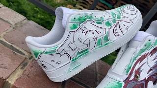 DIY How to customize NIKE AIR FORCE 1S using a SHARPIE Philadelphia Eagles custom [upl. by Etteragram]