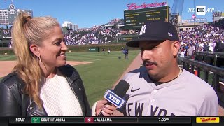 Nestor Cortes joins Meredith Marakovits on the field [upl. by Yuu]