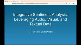 Integrative Sentiment Analysis Leveraging Audio Visual and Textual Data [upl. by Aihtnis]