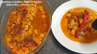 Patate me gjoks pule dhe perime  Kartoffeln mit Pouletbrust und Gemüse [upl. by Nahsor]