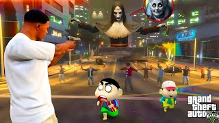 Shinchan and Franklin MEET Serbian Dancing SENSATION in GTA 5 SHINCHAN and CHOP [upl. by Nnahs]