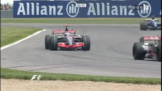 F1 Indy 2007 GP USA Fernando Alonso Vs Lewis Hamilton [upl. by Marilou795]