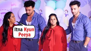 Arpita Khan SHOUTS At Husband Aayush Sharma At Daughter Ayats Birthday Party [upl. by Endor634]